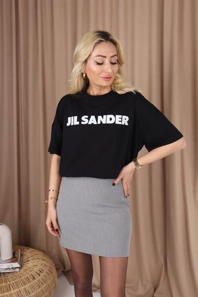 Jil Sander Baskılı Siyah Basic Tshirt
