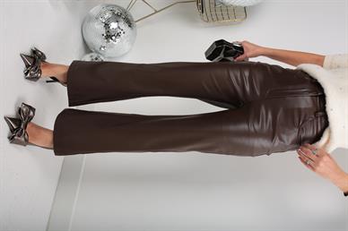 Kahve Cepli Deri Pantolon