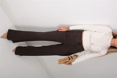 Kahve Çift Kemer Kumaş Pantolon