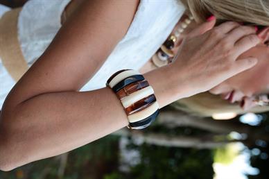 Kahve Tonlu Lastikli Kemik Bileklik