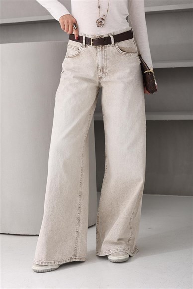 Kahve Yıkamalı Palazzo Jean (3096)