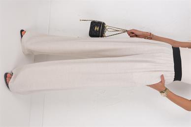 Kalın Lastikli Taş Bol Pantolon