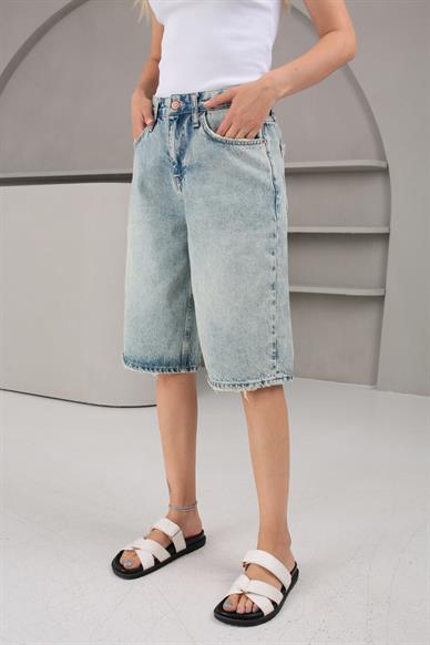 Kar Yıkamalı Şehir Boy Denim Şort (1883-1)