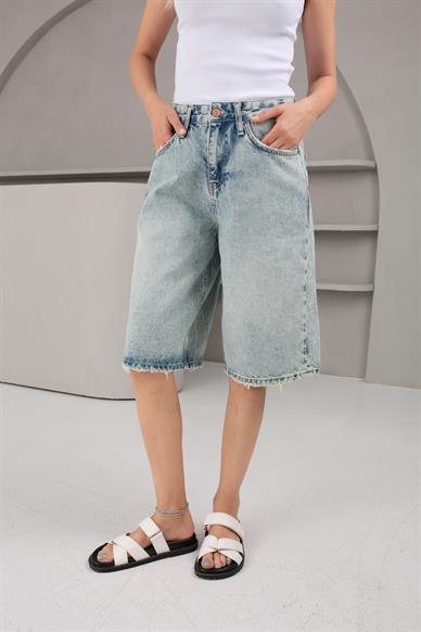 Kar Yıkamalı Şehir Boy Denim Şort (1883-1)