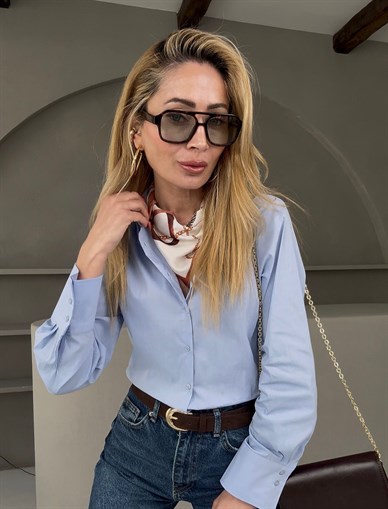 Karamel Zincir Desenli Fular(50*50)