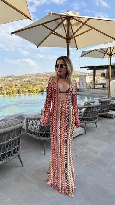 Karışık Desenli Dantel Pareo Albise