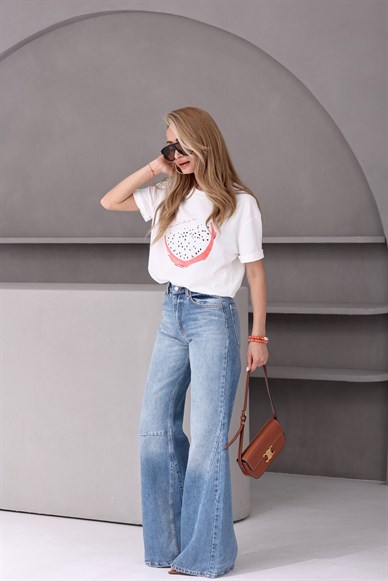 Karpuz Baskılı Ekru Tshirt