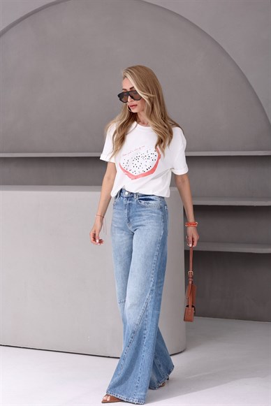 Karpuz Baskılı Ekru Tshirt