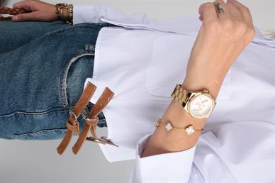 Kemer Aksesuarlı Poplin Crop Gömlek