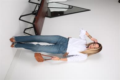 Kemer Aksesuarlı Poplin Crop Gömlek