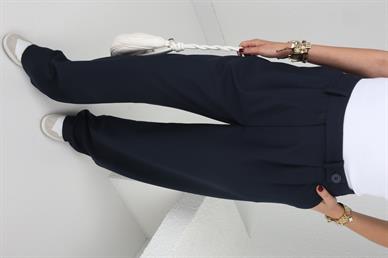 Kemeri Tek Düğmeli Lacivert Pantolon