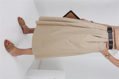 Kemerli Camel Taş İşli Crop Etek Takım