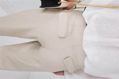 Kemerli Havuç Kesim Keten Pantolon