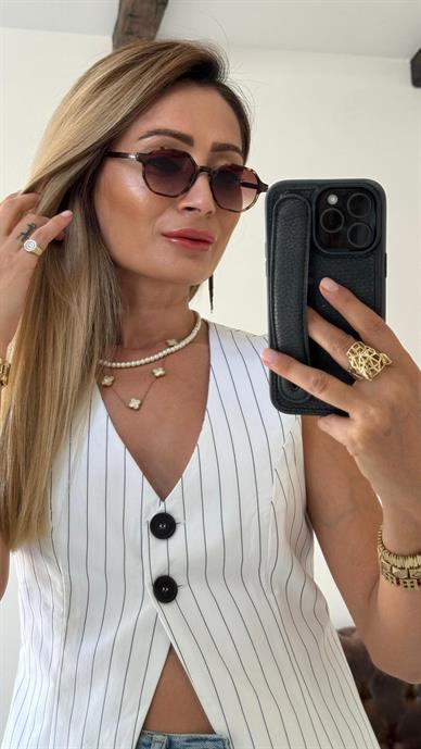 Köşegen Tasarım Leopar Çerçeve Kahve Güneş Gözlüğü(AE9908-C4)