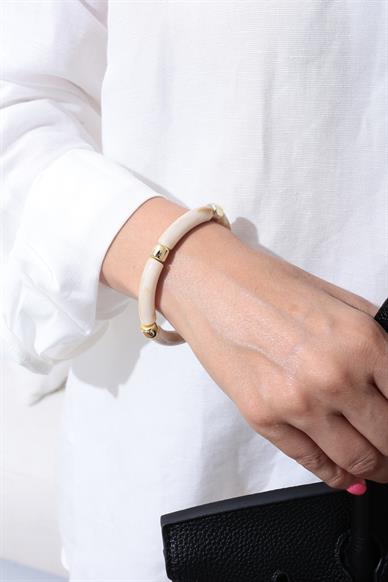 Krem Mermer Desen Bileklik