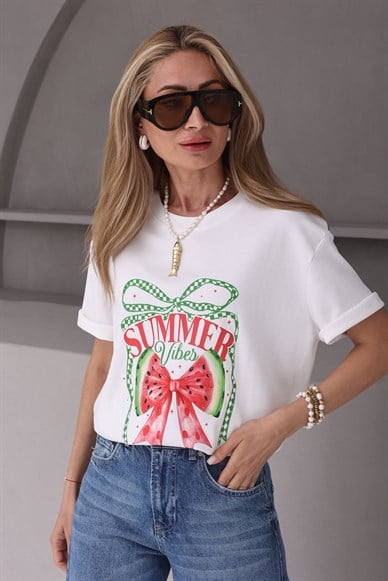 Kurdela Baskılı Basic Tshirt