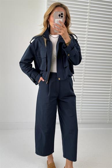 Lacivert Cepli Tensel Gabardin Takım