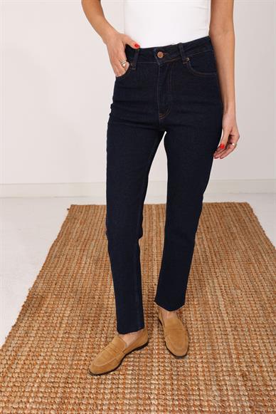 Lacivert Mom Fit  Full Likralı Jean(764-17)