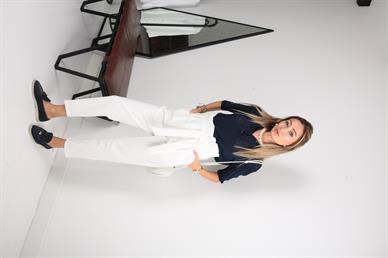 Lacivert Polo Yaka Delikli Kısa Kol Kazak