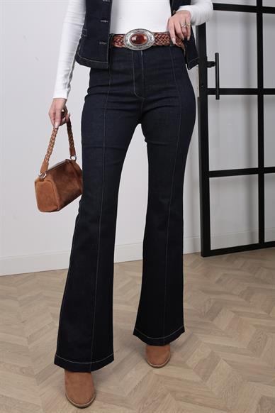 Lacivert Yelekli Denim Takım