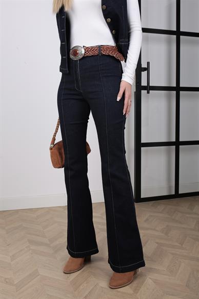 Lacivert Yelekli Denim Takım