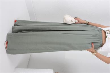 Lastikli Geniş Kesim Mint Tensel Pantolon