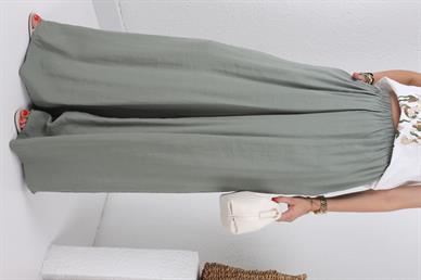 Lastikli Geniş Kesim Mint Tensel Pantolon