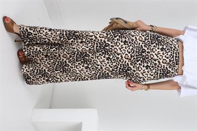 Leopar Desen Maksi Boy Saten Etek