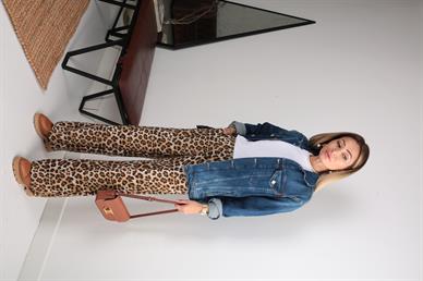 Leopar Desen Nubuk Pantolon