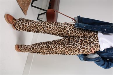 Leopar Desen Nubuk Pantolon
