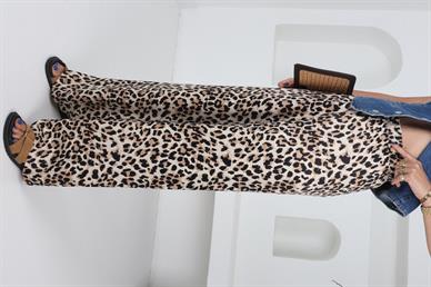 Leopar Desen Saten Pantolon