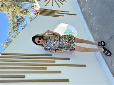 Leopar Desen Şortlu Saten Takım