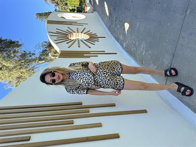 Leopar Desen Şortlu Saten Takım