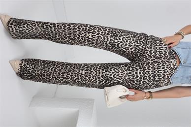 Leopar Desen Straight Fit Jean