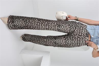 Leopar Desen Straight Fit Jean