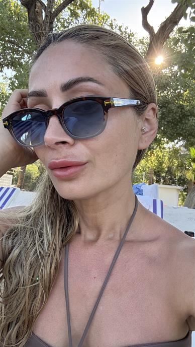 Leopar Kemik Çerçeveli Mavi Gözlük(Ae 5808 )