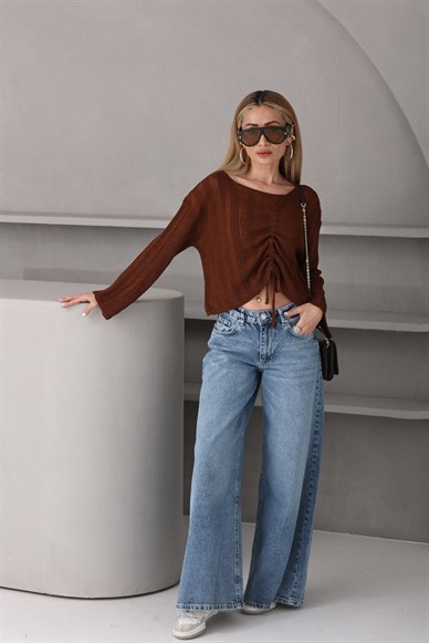 Mavi Gölgeli Elephant Leg Jean (3708)