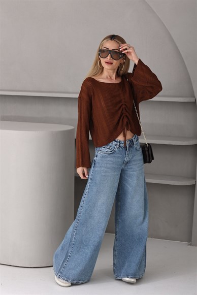 Mavi Gölgeli Elephant Leg Jean (3708)