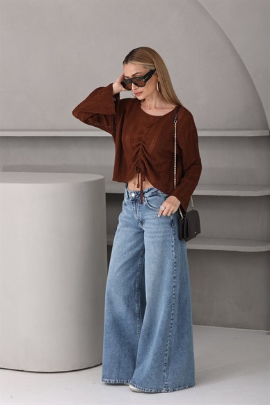 Mavi Gölgeli Elephant Leg Jean (3708)