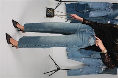 Mavi Taşlamalı Bootcut Jean(1871-4)