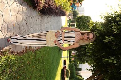 Naturel Çizgili Delik İşi Takım