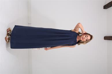 Omuzdan Bağlı Lacivert Tensel Elbise