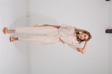 Önden Bağlamalı Taş Gömlek Takım