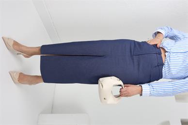 Önden Yırtmaçlı Midi Jean Etek