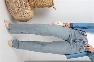 Paça Detay Yüksek Bel Bol Paça Jean(1773-3)