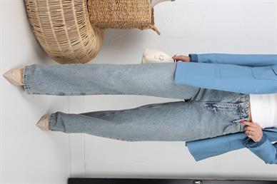 Paça Detay Yüksek Bel Bol Paça Jean(1773-3)