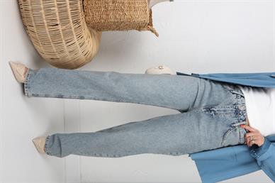 Paça Detay Yüksek Bel Bol Paça Jean(1773-3)