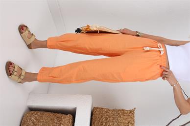 Paça Pilili Halat Kemer Turuncu Pantolon