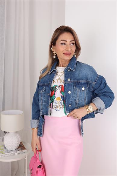 Papapğan Baskılı Taş İşli Tshirt