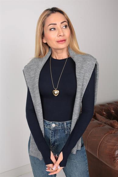 Parmaktan Geçmeli Lacivert Bady